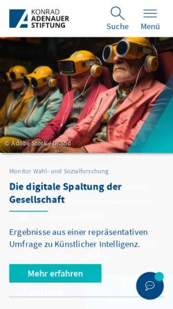 Vorschau der mobilen Webseite www.kas.de, Konrad-Adenauer-Stiftung e.V.
