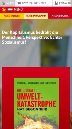 Vorschau der mobilen Webseite www.mlpd.de, Marxistisch-Leninistische Partei Deutschlands