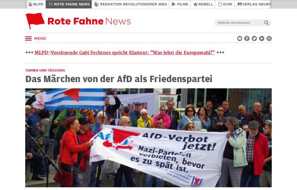 Vorschau von www.rf-news.de, Rote Fahne News