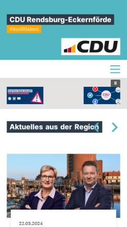 Vorschau der mobilen Webseite www.cdu-rd-eck.de, CDU-Kreisverband Rendsburg-Eckernförde