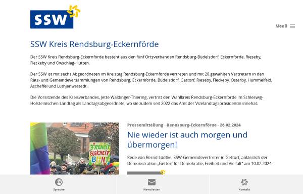 Vorschau von www.ssw-rd-eck.de, Der SSW im Kreis Rendsburg-Eckernförde