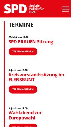 Vorschau der mobilen Webseite www.spd-flensburg.de, SPD Flensburg