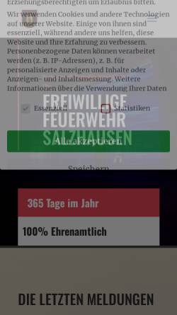 Vorschau der mobilen Webseite feuerwehr-salzhausen.de, Freiwillige Feuerwehr Salzhausen