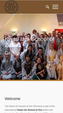 Vorschau der mobilen Webseite kwanumzen.de, Kwan Um Zen Schule Deutschland