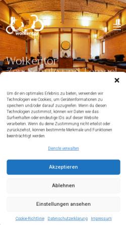 Vorschau der mobilen Webseite www.wolkentor-zen.de, Zen Tempel Wolkentor Halle S.