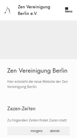 Vorschau der mobilen Webseite www.zen-vereinigung-berlin.de, Zen Vereinigung Berlin e.V.