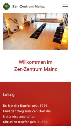 Vorschau der mobilen Webseite www.zen-mainz.de, Zen-Zentrum Mainz