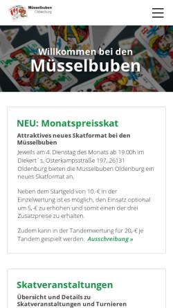 Vorschau der mobilen Webseite www.muesselbuben.de, Müsselbuben Oldenburg
