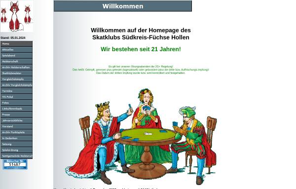 Vorschau von www.suedkreisfuechse-hollen.de, Skatclub Südkreis-Füchse Hollen