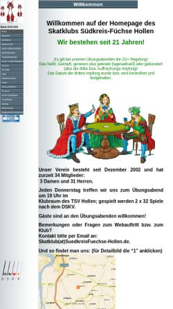 Vorschau der mobilen Webseite www.suedkreisfuechse-hollen.de, Skatclub Südkreis-Füchse Hollen