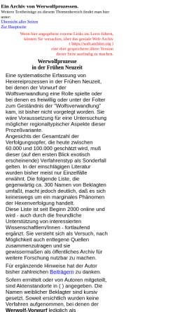 Vorschau der mobilen Webseite www.elmar-lorey.de, Chronologische Liste von Werwolfprozessen