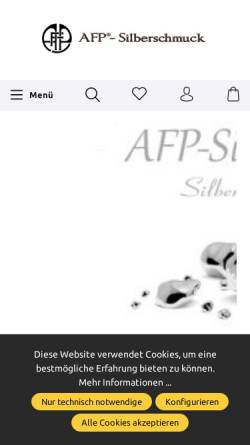 Vorschau der mobilen Webseite www.afp-silberschmuck.de, AFP-Silberschmuck