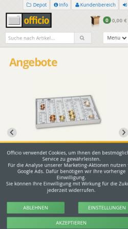 Vorschau der mobilen Webseite officio.de, Officio-Das Bürodepot