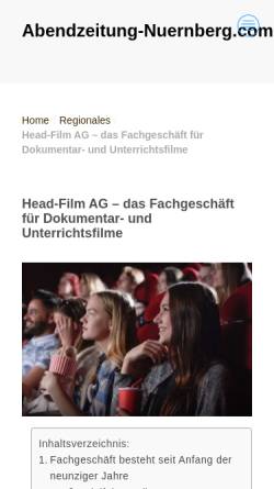 Vorschau der mobilen Webseite www.headfilm.ch, Head-Film AG