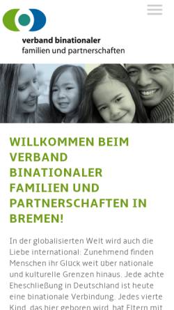 Vorschau der mobilen Webseite www.iaf-bremen.de, Verband binationaler Familien und Partnerschaften (iaf) e.V.