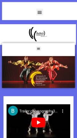 Vorschau der mobilen Webseite www.choreographenwettbewerb.de, Internationaler Wettbewerb für Choreographen