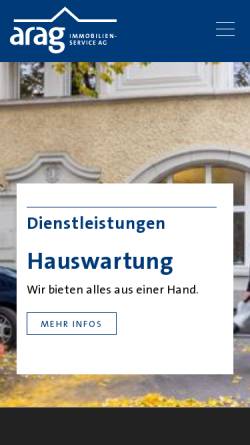 Vorschau der mobilen Webseite www.arag-immobilien.ch, Arag Immobilien- Treuhand AG