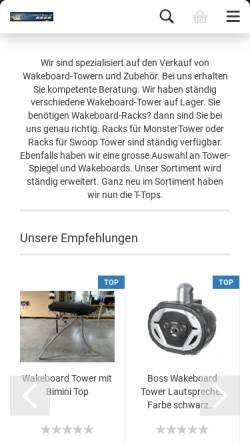 Vorschau der mobilen Webseite wakeboard-tower.de, Wakeboard-Tower