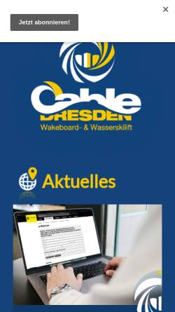 Vorschau der mobilen Webseite www.wasserski-dresden.de, Wasserski und Wakeboardzentrum Dresden-Leuben