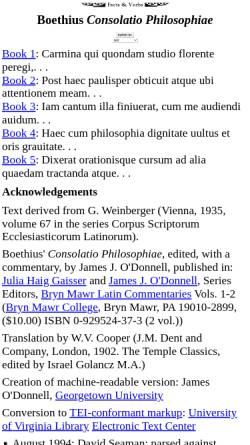 Vorschau der mobilen Webseite www9.georgetown.edu, Boethius, Consolatio Philosophiae
