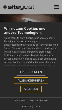 Vorschau der mobilen Webseite sitegeist.de, sitegeist