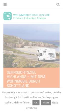 Vorschau der mobilen Webseite www.wohnmobilvermietung.de, Wohnmobilvermietung.de