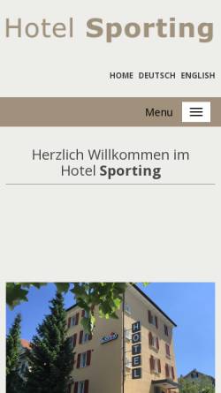 Vorschau der mobilen Webseite www.hotel-sporting.ch, Hotel Sporting, St. Gallen