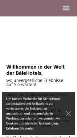 Vorschau der mobilen Webseite www.balehotels.ch, BâleHotels
