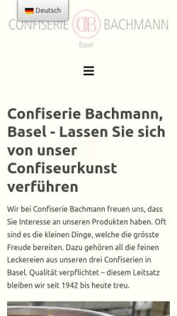 Vorschau der mobilen Webseite www.confiserie-bachmann.ch, Café Confiserie Bachmann