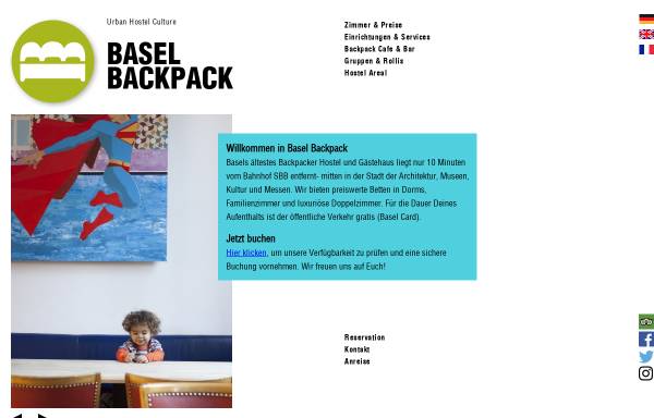 Vorschau von www.baselbackpack.ch, Herberge Basel Back Pack, Basel