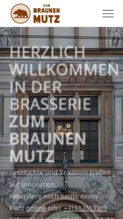 Vorschau der mobilen Webseite www.brauner-mutz-basel.ch, Restaurant zum Braunen Mutz