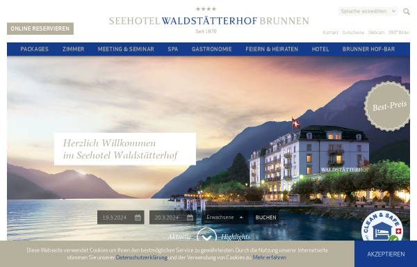 Vorschau von www.waldstaetterhof.ch, Seehotel Waldstätterhof
