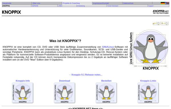Vorschau von www.knopper.net, Knoppix