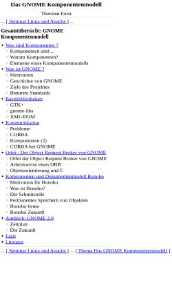 Vorschau der mobilen Webseite www.fh-wedel.de, Das Gnome Komponentenmodell