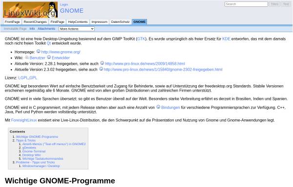 Vorschau von linuxwiki.de, LinuxWiki.de - Gnome
