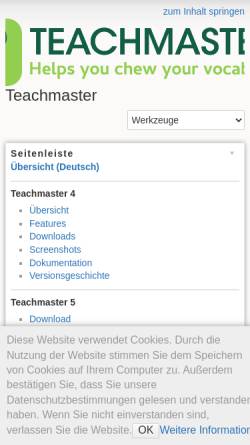 Vorschau der mobilen Webseite www.teachmaster.de, Teachmaster