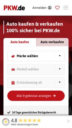 Vorschau der mobilen Webseite www.pkw.com, Amex Automobil-Export GmbH