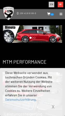 Vorschau der mobilen Webseite www.mtm-online.de, MTM - Motoren Technik Mayer GmbH