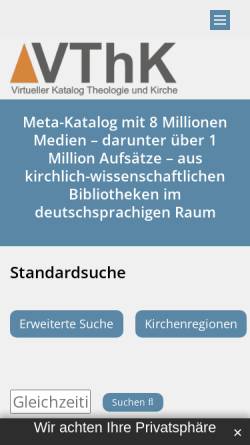 Vorschau der mobilen Webseite www.kivk.de, Kirchlicher Verbundkatalog