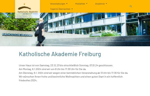Vorschau von akademie.erzbistum-freiburg.de, Katholische Akademie Freiburg