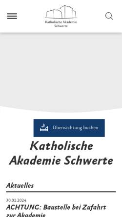 Vorschau der mobilen Webseite www.akademie-schwerte.de, Katholische Akademie Schwerte