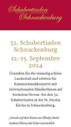 Vorschau der mobilen Webseite www.schubertiadenschnackenburg.de, Schubertiaden Schnackenburg