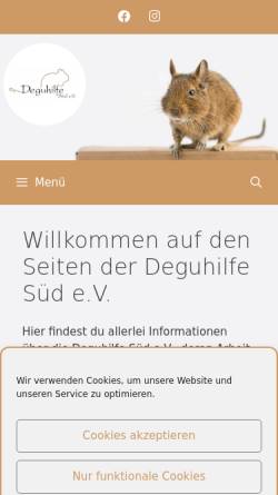 Vorschau der mobilen Webseite www.deguhilfe-sued.de, Deguhilfe Süd e.V. - Hand in Hand für Degus