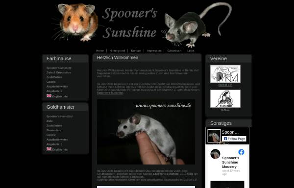 Vorschau von www.spooners-sunshine.de, Farbmauszucht Spooner's Sunshine