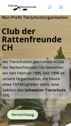 Vorschau der mobilen Webseite rattenclub.ch, Club der Rattenfreunde Schweiz