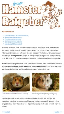 Vorschau der mobilen Webseite www.hamster-ratgeber.de, Hamster Ratgeber