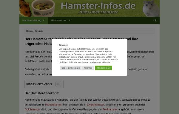 Vorschau von www.hamster-infos.de, Hamster-Infos.de