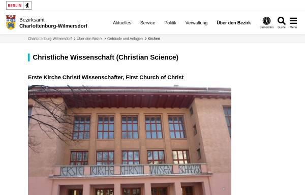 Vorschau von www.berlin.de, Erste Kirche Christi, Wissenschaftler in Berlin