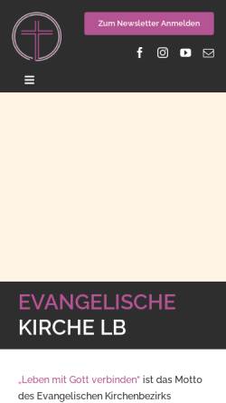 Vorschau der mobilen Webseite www.meinekirche.de, Ev. Kirchenkreis Ludwigsburg
