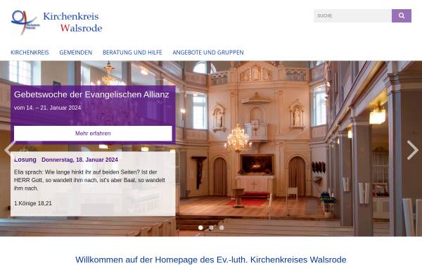 Vorschau von www.kirchenkreis-walsrode.de, Ev.-Luth. Kirchenkreis Walsrode